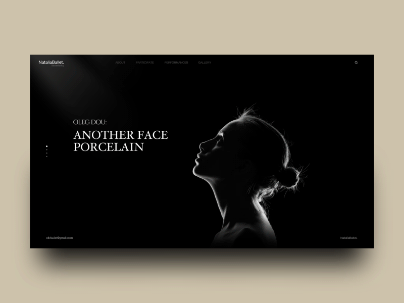 Natalia Ballet Interaction Animation animation clean dance dancer interface photography ui ux web website