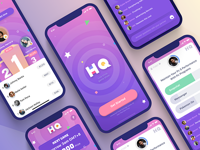 HQ Trivia Game Mobile App UI/UX Design app game gamification gamified hq interface mobile trivia ui uidesign uiux