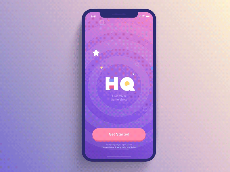 HQ Trivia App 3d animation app game hq interaction mobile transition trivia ui