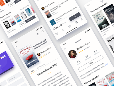 Online Book Store App app book interface mobile profile reading shop shopping ui