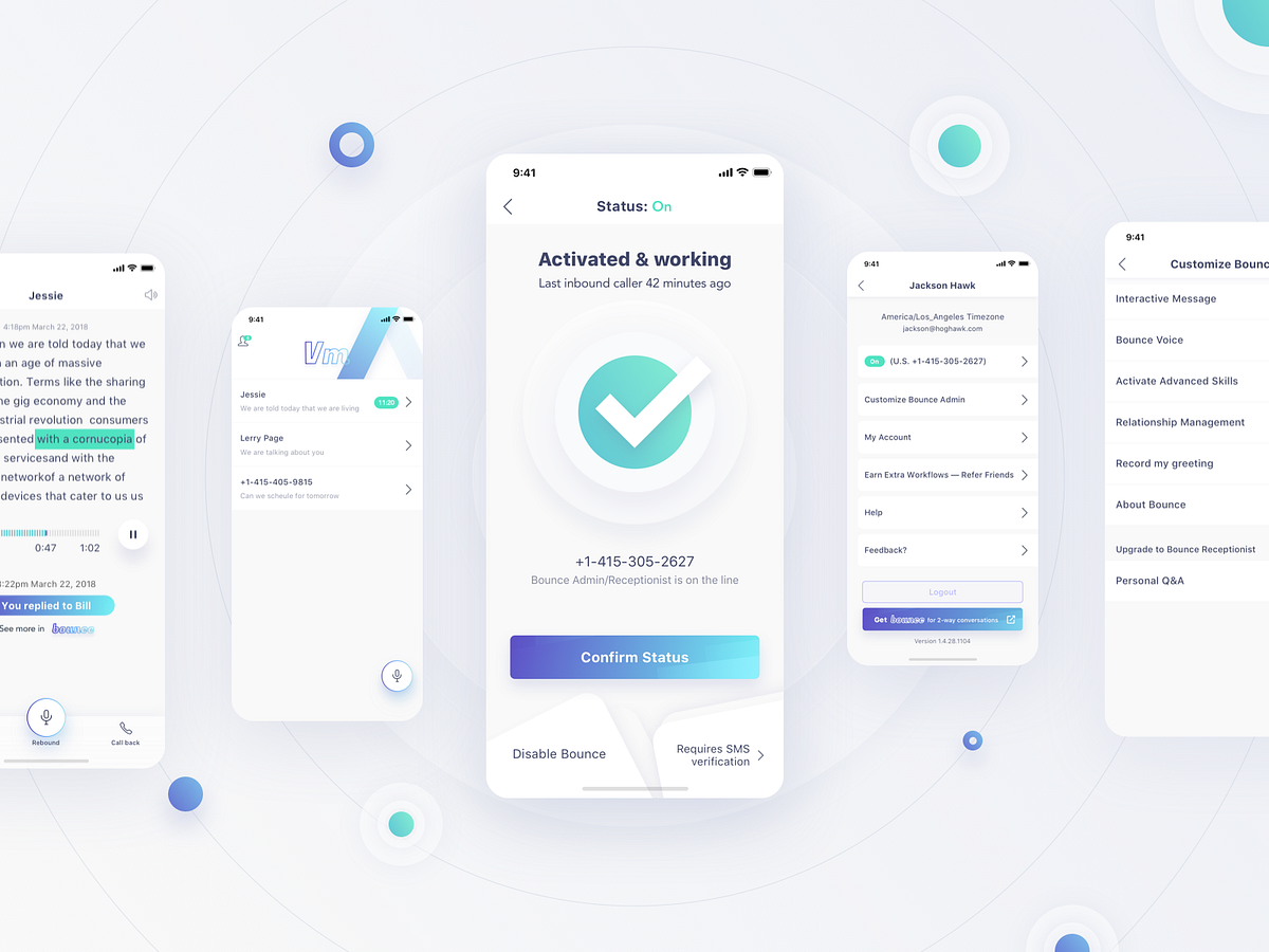 AI Assistant Bounce VM App Design Project by Dannniel for Marcato
