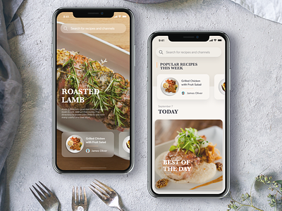 Food App app food interface live mobile recipe stream ui
