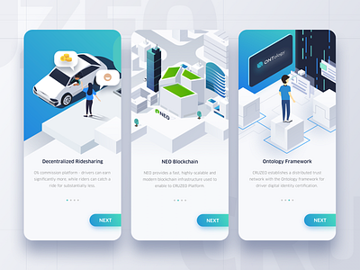 Onboarding - Ridesharing App app blockchain illustration mobile onboarding ridesharing tech uber