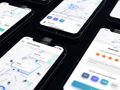 Ridesharing App animation app interaction interface mobile uber ui