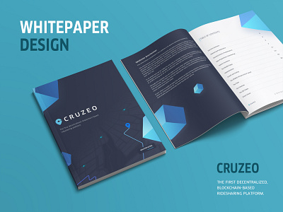 Whitepaper for CRUZEO art book cover design magazine paper print tech
