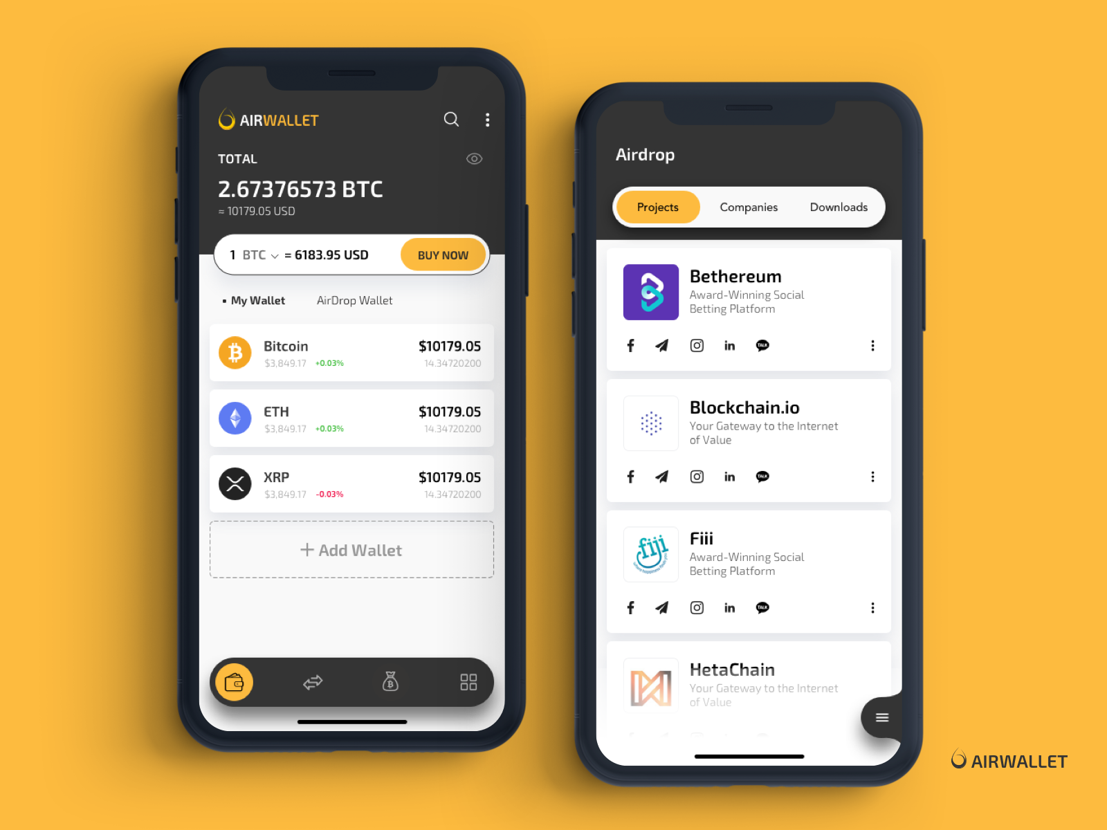 Airwallet - Crypto Wallet App Project by Dannniel for Marcato Studio on Dribbble
