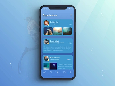 Diving App animation app diver interaction interface mobile ocean scuba sea