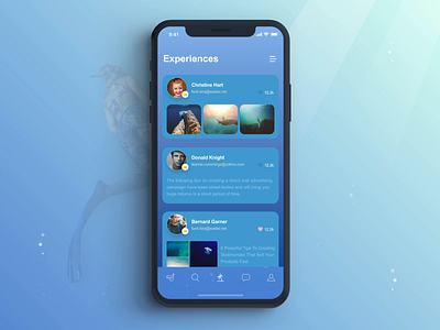 Diving App animation app diver interaction interface mobile ocean scuba sea
