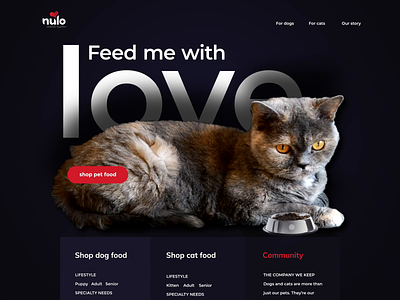 Cat Website Pet Food Ecommerce animation buy cat dog ecommerce food landing page online pet shop shopping ui web website