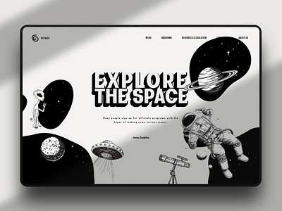 Space Themed Website Design and Animation animation design illustration interface landing page space ui uiux universe web website