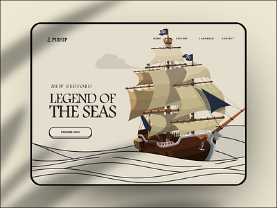 Pirate Website animation cartoon illustration ocean sea ship web website