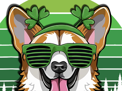 St Patrick's Day Cute Corgi corgi design