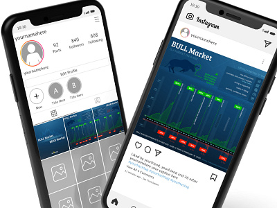 „BULL ir BEAR MARKETS“ infografiko dizinas skirtas „Wallstory.io