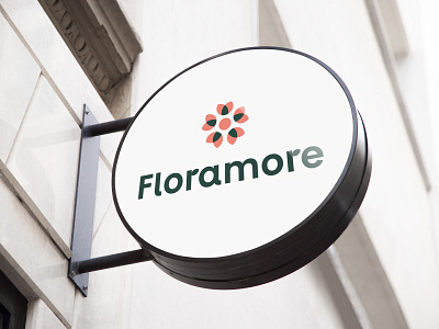 „Floramore“ logotipas alius branding design flower levinskas logo