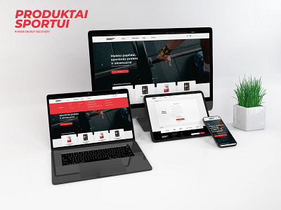 „Produktai sportui“ puslapio dizainas alius branding cechas design levinskas sport ui uiux web