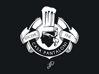 Logo Casa Pantaloni Studio Thil badge charcuterie corse cuisine epicerie logo restaurant