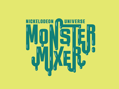 Monster Mixer Concept Logo dripping event logo halloween kids logo monster slime themepark typography wordmark
