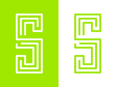 Geometric S Monogram geometric green letter line monogram s
