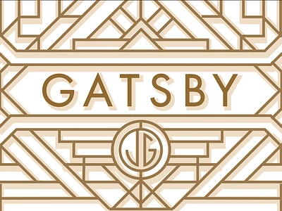 Great Gatsby Poster Detail art deco gold great gatsby illustration line art pattern poster