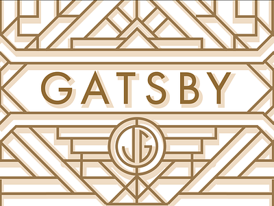 Great Gatsby Poster Detail art deco gold great gatsby illustration line art pattern poster