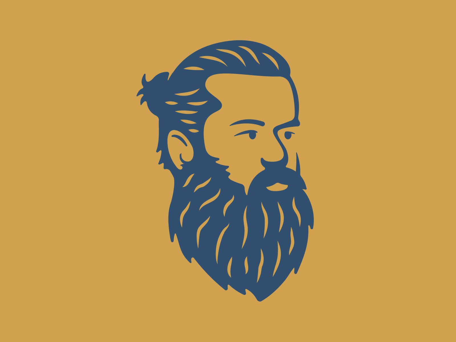 The Flowing Beard of KC animation beard branding design graphic design icon illustration logo logo design motion graphics vector