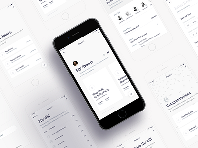 💵 Splitbill Mobile App adobe xd bill concept mobile app restaurant scan ui ux wireframes