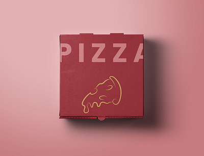 Minimal pizza box packaging design dribbbleweeklywarmup illustration warmup