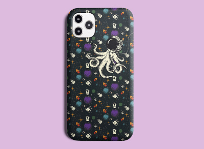 Pitaka Pattern - Space Octopus branding color design illustration mockup pattern phonecase playoffs space vector webdesign