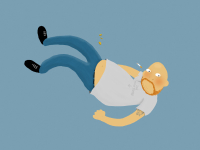 Falling man illustration poster