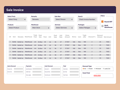 Sale Invoice design financial invoice point of sale pos purchase sale sale invoice ui web website