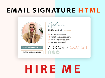 Professional HTML Email signature email graphic design signature ui