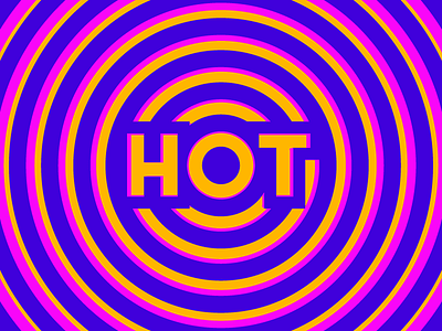 Hot circles concentric fire hot mural
