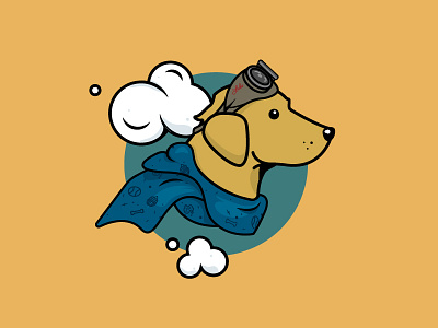 Luke cool design dog fun graphic design icon illustration media pilot scarf vector vector illustration