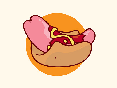 Hotdoggin' emote food graphic design hotdog illustration tasty twitch vector yum