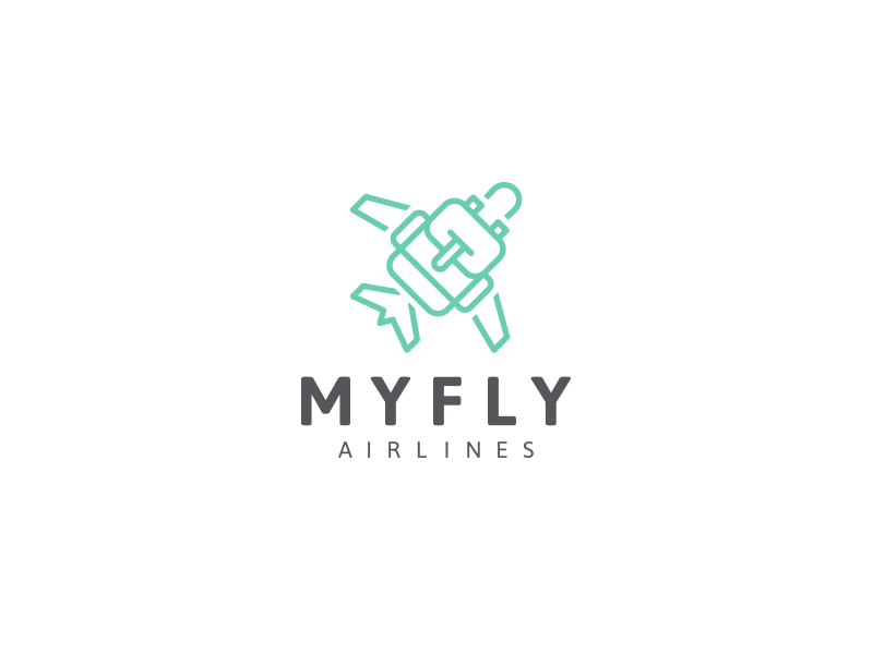 MYFLY - Airline Logo and Branding airlines animation backpack branding flight icon logo logomark logotype motion plane symbol