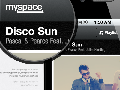 myspace iPhone Concept App Logo & Title iphone app ui design user interface