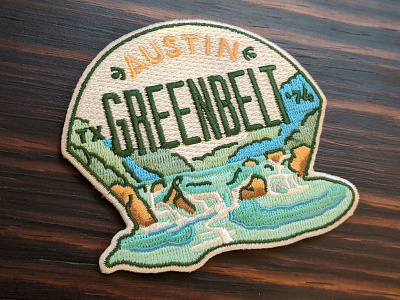 ATX Greenbelt Patches atx austin texas design embroidered patch greenbelt illustration outdoors parks and recreation vector