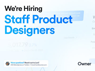 We're Hiring Staff Product Designers at Owner! design food hiring job owner portfolio product design restaurant ui ui ux ux web design