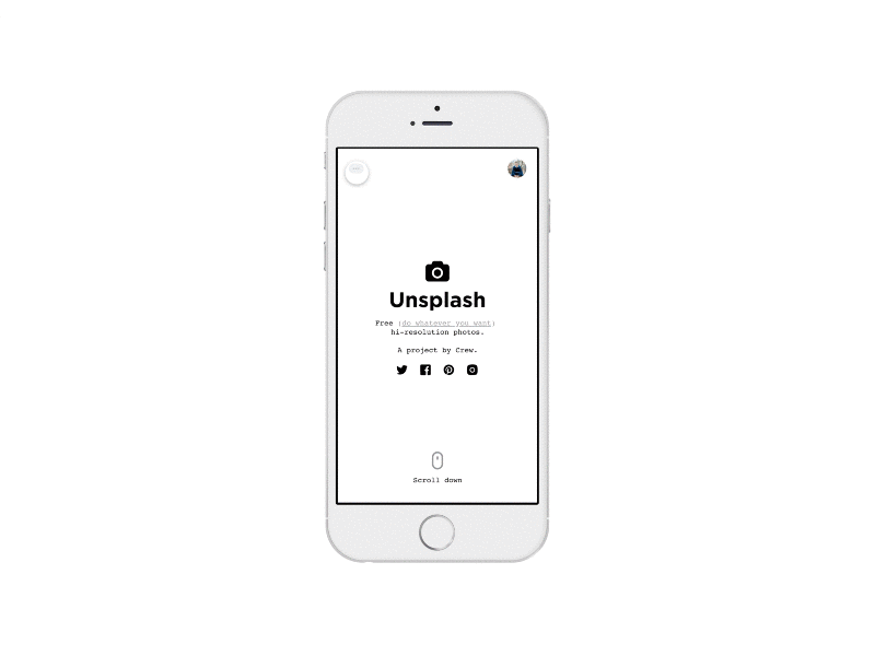 Unsplash UI Redesign crew dribbble facebook instagram invite iphone jones levi ljdezignz twitter unsplash website