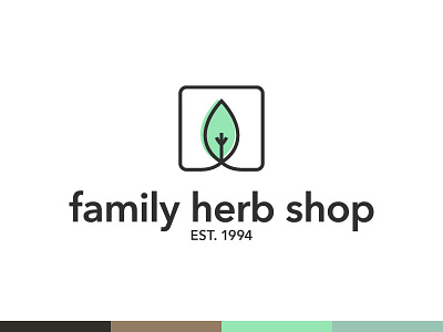 Family Herb Shop brand family health herb leaf life logo nature organic rebrand shop tree