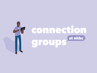 Connection Groups branding character church connection flat groups person