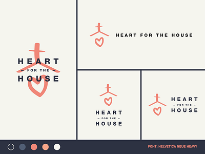 Heart For The House brand church heart heart for the house helvetica house logo minimalistic type typography