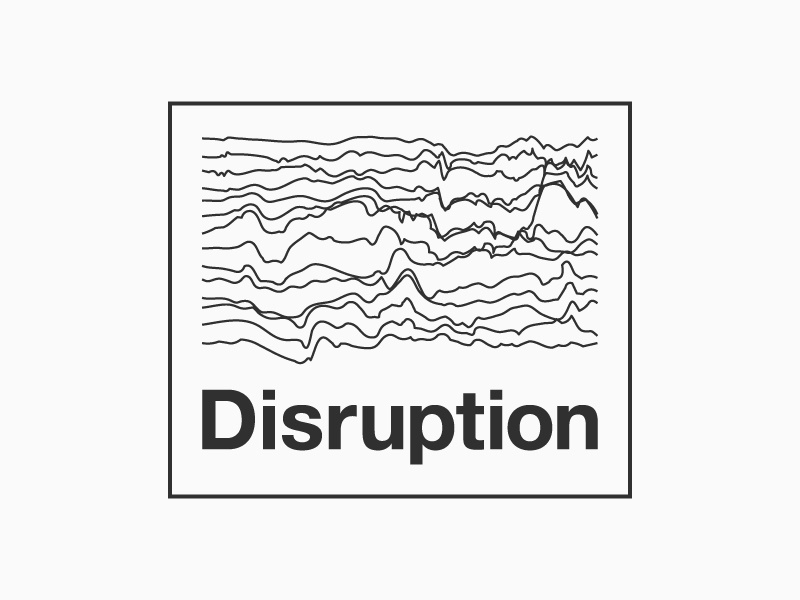 Disruption Design mountain margin minimal minimalistic quake rugged bold type thin lines simple helvetica mark disruption