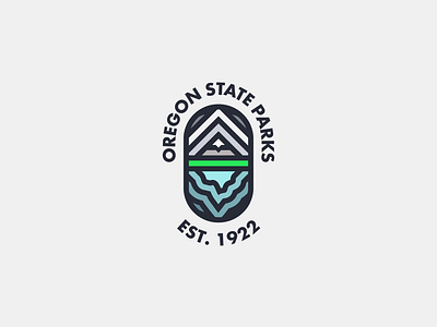 Oregon State Parks Badge badge draplin lake logo logo design logo inspirations merch mt hood national parks pnw portland thick lines