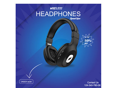 Headphone Flyer Design app banner booking branding design flyer headphones logo