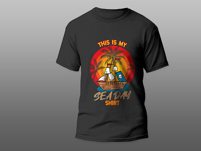 Sea Day T-shirt Design design illustration sea day t shirt vector vintage