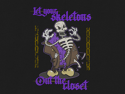 SKELETONSINTHECLOSET cartoon darkart design illustration rubberhose vintage