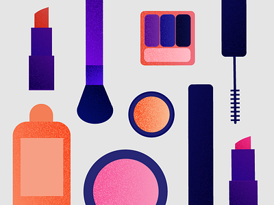 Make Up beauty gradient illustration lipstick make mascara pink purple up