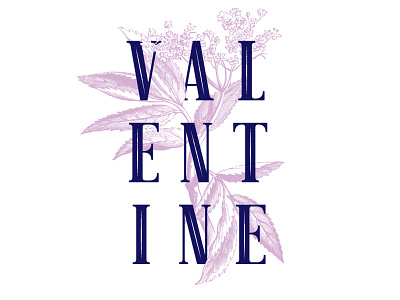Valentine floral plants typography valentine valentines day