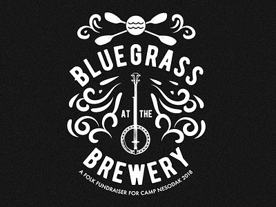 Bluegrass at the Brewery black and white bluegrass brewery fundraiser music screen printing